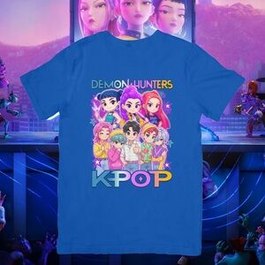 Demon Hunters KPOP Kids Graphic Tee - Blue